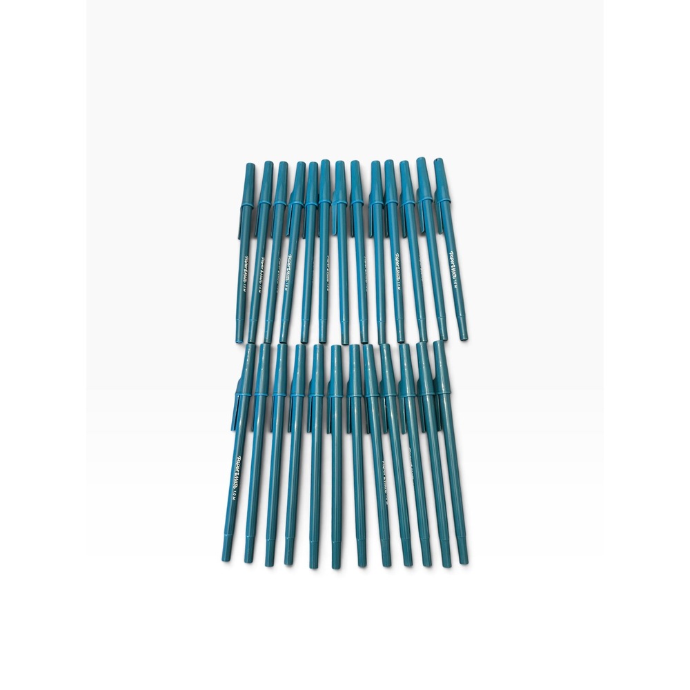 Paper Mate Write Bros Ballpoint Pens 1.0mm Medium Point Teal Blue Lot of 25